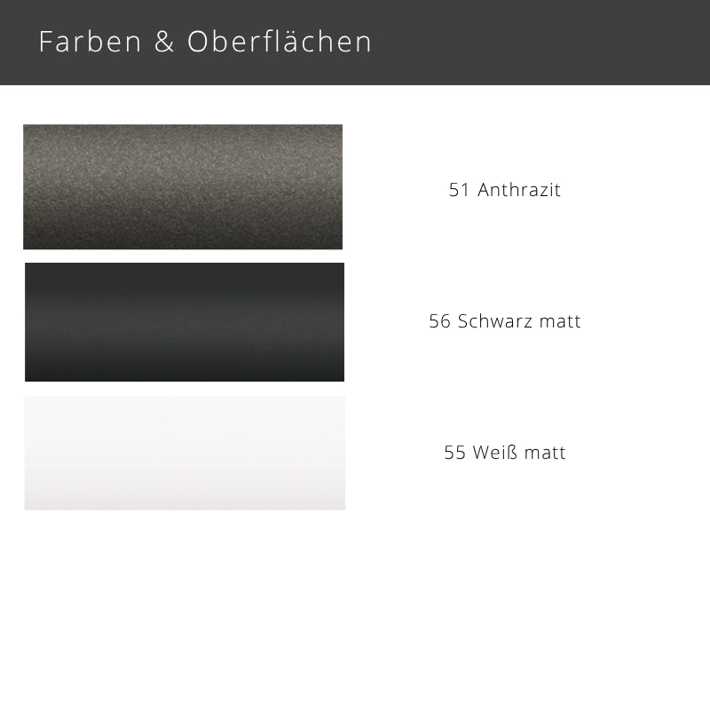 Interstil Poesie.1 – 1-läufige Innenlaufstange mit Design-Endstück zur Wandmontage