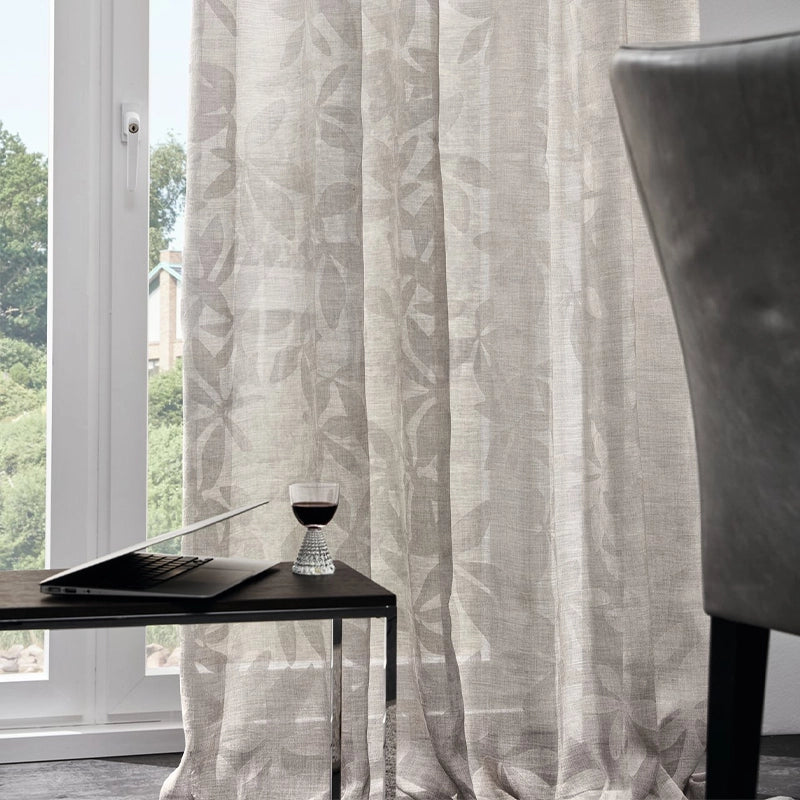 Maryam – hochwertiger Vorhang nach Maß mit modernem Blumenmuster in 3 natürlichen Farben