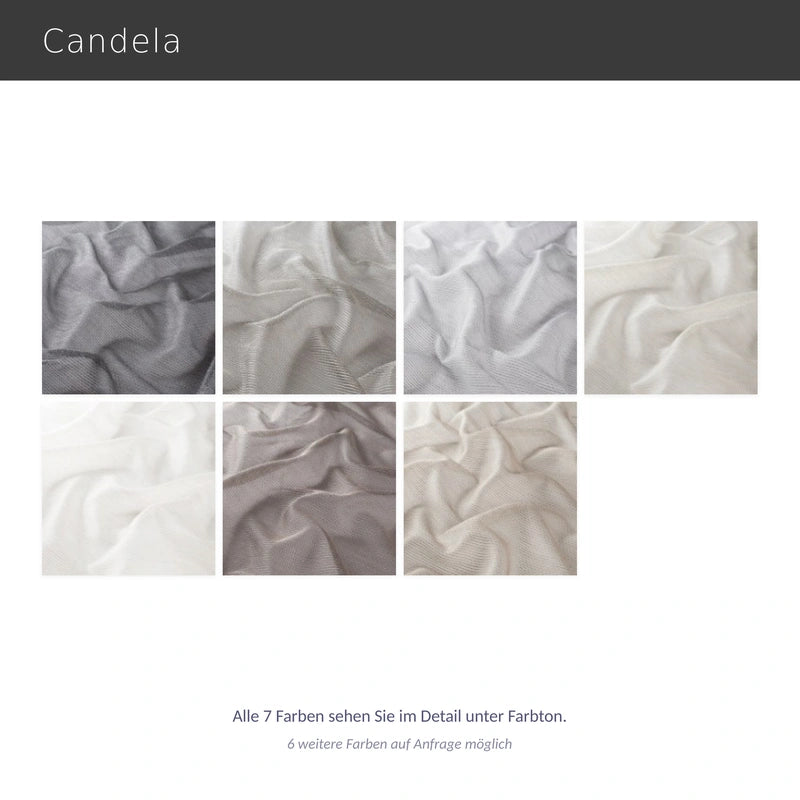 Candela – halbtransparenter Design Vorhang nach Maß mit moderner Strickoptik Naturtöne